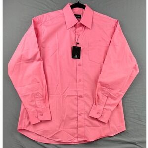 Allsense Dress Shirt Mens L 16-16.5 Pink NWT Long Sleeve Button Down Pocket